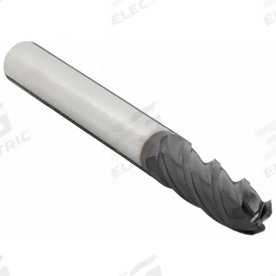 OSG Ball End Mill: Carbide, TiAlN Coated, 4 Flute, 9 mm Mill Dia, 22 mm LOC - Carbide Ball End Mills for Stainless Steel & Super Alloys