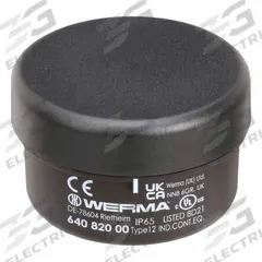 WERMA Terminal Element: Tower Light Mount, For KombiSIGN 71, 1 11/16 in Overall Ht, 64082000. Key specifications — Brand: WERMA; Compatible with Series: KombiSIGN 71; Connection Type: Screw Terminal; Housing Color: Black; IP Rating: IP65; Mounting Location: Threaded Mount; Manufacturer Part Number: 64082000.