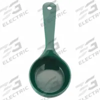 CARLISLE Portion Control Spoon: 4 oz Capacity, Acetal, Solid, Green, NSF Certified, Acetal, 492808. Key specifications — Manufacturer Part Number: 492808; Color: Green; Material: Acetal; NSF Certified: Yes; Perforated/Solid: Solid; Product Type: Short Handle Measure Miser; Brand: CARLISLE.