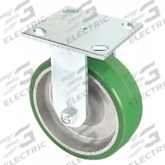 APPROVED VENDOR Plate Caster: Rigid, No Brake, Polyurethane, 6 in Wheel Dia., 2 in Wheel Wd, Slot (MPN P21R-UA060R-14-H7-001). Key specifications — Brand: APPROVED VENDOR; Wheel/Tread Color: Green; Roll Up: Rigid.