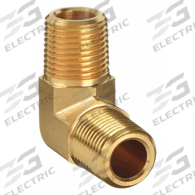 PARKER Metal Pipe Elbow: 90° Elbow, Brass, 1/8 in x 1/8 in - Threaded Extreme-Pressure Instrumentation Pipe Fittings