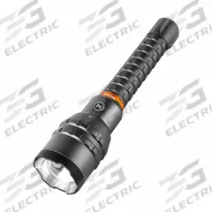 NEBO Flashlight: Rechargeable, 12,000 lm, 2 hr Run Time at Max. Brightness, 220 m Max Beam, Gray (MPN NEB-FLT-1007). Key specifications — Charger Style Included: USB Type-C to USB Type-A Cord; Brand: NEBO; Battery Requirements - Broad: Includes Rechargeable.