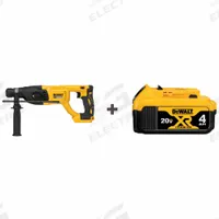 DEWALT Cordless Rotary Hammer Kit: D-Handle, 20V DC, SDS-Plus, 2 1/2 in max, 4.0 Ah, 1.9 ft-lb (MPN DCH133B/DCB204). Key specifications — attr113858: 20V DC; attr113796: DEWALT; attr113808: 0 bpm to 5,500 bpm; attr113803: Yes; attr113838: Hammer Only; attr113809: Yes; attr113815: (1) Bare Tool.