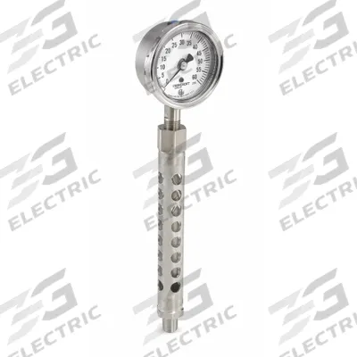 ASHCROFT Vacuum Gauge: 0 psi, 2 1/2 in Nominal Dial Size, Bottom, 1/2 in MNPT - Industrial Dial Pressure Gauges with Siphon for High-Temperature Media