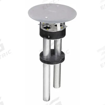 HUBBELL WIRING DEVICE-KELLEMS Fire Rated Poke Through: Round, (2) 1 in For Conduit Sizes - Fire-Rated Poke-Through Steel Floor Boxes
