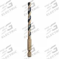 DEWALT Hex Shank Drill Bit: 7/32", 135° Split Point, Black & Gold HSS, Impact Rated (MPN DWA5014). Key specifications — attr1234973: Impact Rated; attr1234966: DEWALT; attr1234978: 0.2188.