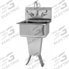SANI-LAV Hand Sink: 41 1/2 in Overall Ht, 19 in Bowl Lg, 10 in Bowl Dp, 2 gpm Flow Rate, 18 ga (MPN 521FL). Key specifications — Includes Side Splash: Side Splash Not Included; Brand: SANI-LAV.