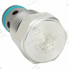PARKER Threaded Cartridge Valve: Steel, Block-Mounted, Two Positions, Normally Closed, One-Way (MPN CVH103P). Key specifications — attr1012059: CVH103P; attr1250696: CVH103P; attr1011660: Polyurethane; attr1011634: Steel; attr1011635: PARKER; attr1011636: Steel; attr1011644: C10-2.