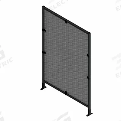 FAZTEK T-Slot Framing System Panel: Stand-Alone, Black, 72 in H x 24 in W x 5 1/2 in D - Wire Mesh Panel Starter Kits
