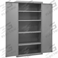 DURHAM MFG Storage Cabinet: 36 in x 18 in x 72 in, Swing Handle & Keyed, 16 ga Panel Thick, Frame (MPN 2602-4S-95). Key specifications — attr62698: Gray; attr62736: Welded; attr87895: Frame; attr62693: Assembled; attr62737: Stationary; attr62694: Adjustable; attr62695: Powder Coated; attr62696: Steel.