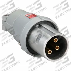 APPLETON ELECTRIC Pin and Sleeve Plug: Gray, 600V AC, Three Phase, 60 A, 4 Pole, 3 Wire (MPN ACP6034BC). Key specifications — Brand: APPLETON ELECTRIC.