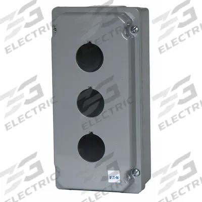 EATON Push Button Enclosure: 30mm, 3 Holes, Cast Zinc - Enclosures for 30mm Operators