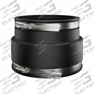 FERNCO Flexible Pipe Straight: PVC, For 6 in Pipe, Clay x PVC/Copper/Iron/Steel - Flexible Transition Pipe Fittings