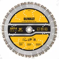 DEWALT Diamond Saw Blade: Block/Brick/Concrete, 14 in Blade Dia., 1 in Arbor Size, Wet/Dry, Best (MPN DW47424). Key specifications — attr1097734: Wet/Dry; attr1097738: Power Cutter; attr1097751: DEWALT.