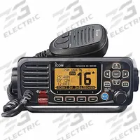 ICOM Marine Mobile Two Way Radio: VHF, Analog and Digital, DSC, 25 W, 1,065 Channels, Black, IPX7 (MPN M330 BLACK). Key specifications — attr920640: Marine; attr920639: Marine Mobile Two Way Radio; attr920621: Tag Scan and Favorite Channel Functions; attr920622: IPX7; attr920595: M330 BLACK; attr920607: ICOM; attr920646: FCC Part 80; attr920661: Analog and Digital.