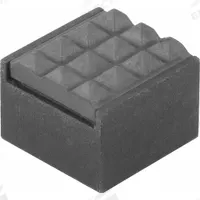 KIPP Rear-Mount Gripper Pad: Blind Hole, Carbide, Fine, 12 mm Face Wd, M5, 10 mm Overall Ht (MPN K0387.12057). Key specifications — Finish: Black Oxide; Brand: KIPP.