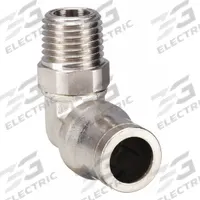 LEGRIS Push-Fit Elbow Fitting: 1/2 in OD x 3/8 in Pipe Size, Push-to-Connect x MNPT, Brass, Silver (MPN 3609 62 18). Key specifications — Brand: LEGRIS; Thread Size A: 3/8".