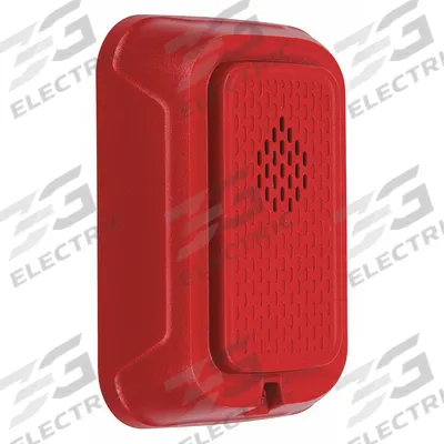 SYSTEM SENSOR Horn: 12/24V, Horn Sound, Red, Indoor, Horn, 1 1/4 in Overall Dp, Wall Mount - Fire Alarm Horns