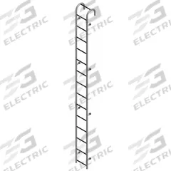 COTTERMAN Straight Ladder: 15 ft Ladder Size, Steel, 300 lb Load Capacity, 65 lb Wt, 15 Rungs (MPN ST15AL C1). Key specifications — Color: Gray; Brand: COTTERMAN; Included Features: Side Rail Bumpers.