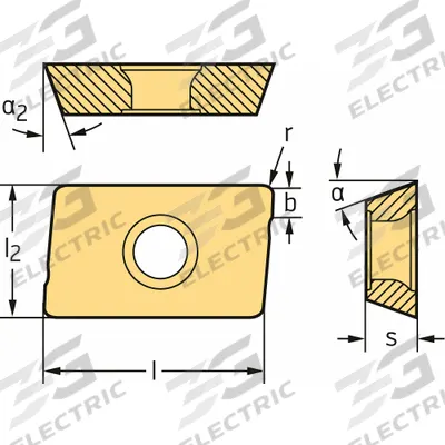 WALTER Parallelogram Milling Insert: ADMT120412R-F56 WKP35S (MPN 5886238) - Parallelogram Indexable Milling Inserts