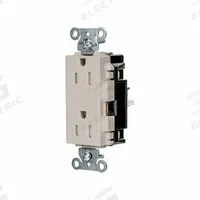 HUBBELL Receptacle: Decorator Duplex, 5-15, Light Almond, 125V AC, 15 A, 2 Pole / 3 Wire (MPN HBL2152STLATR)
