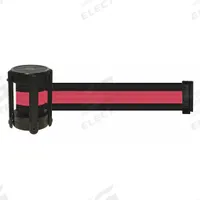TENSABARRIER Barrier Post with Belt: Black/Red, 4 in Overall Ht, 7 1/2 ft Belt Lg, Pattern (MPN CASSETTE-STD-S2X-C). Key specifications — attr193628: TENSABARRIER; attr983760: Horizontal Stripe; attr983762: No Legend; attr981605: Receiver and Tape End Piece.