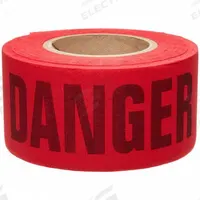 APPROVED VENDOR Barricade Tape: 200 ft Lg, 3 in Wd, Danger Legend, Cotton, Red Color (MPN 91084). Key specifications — Tape Message: Danger; Message Color: Black; Brand: APPROVED VENDOR.