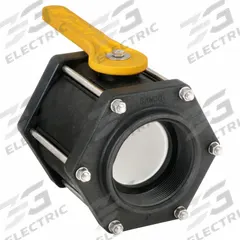 BANJO Manual Two-Way Ball Valve: 4 in, Polypropylene, Straight, FNPT x FNPT, Three-Piece, Lever (MPN V400). Key specifications — Brand: BANJO; Handle: Lever.