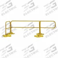 GARLOCK SAFETY SYSTEMS Guardrail: 8 7/8 ft x 3 3/8 ft, 18 3/4 in Mid-Rail Ht, Permanent, Guardrail (MPN 407298S). Key specifications — Fold-Down Capable: No; Guardrail Component: Guardrail; Material: Steel; Color: Yellow; For Use With: Permanent Mount; Installation Type: Permanent; Sub-brand: RailGuard 200; Brand: GARLOCK SAFETY SYSTEMS.