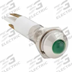 APPROVED VENDOR Raised Panel Light: 5/16 in Panel Mounting Hole Dia, LED, Green, Raised Head, M08 (MPN 24M047). Key specifications — Brand: APPROVED VENDOR; Electrical Connection: 0.11 Male Quick Disconnect.