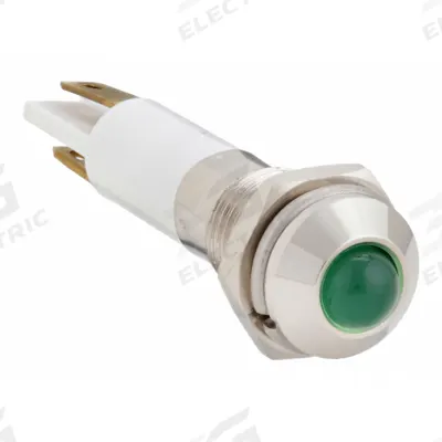 APPROVED VENDOR Raised Panel Light: 5/16 in Panel Mounting Hole Dia, LED, Green, Raised Head - LED Indicator Pilot Lights