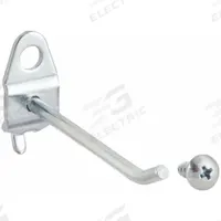 TRITON PRODUCTS Single Rod Pegboard Hook: 1/4 in_1/8 in Peg Hole, Screw-In, Surface, Silver, 10 PK (MPN 71313). Key specifications — Finish: Zinc-Plated; Color: Silver; For Tool Type: Multiple; Includes: Screws; Locking System: Screw-In; Mounting Type: Surface; Material: Steel; Accessory Type: 30-Degree Single Hook.