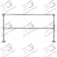HOLLAENDER Handrail Section: Toe Board Not Included, 5 in x 5 in, Floor Mounted Rail Mounting, Round (MPN 50240). Key specifications — Product Type: Handrail Section; Brand: HOLLAENDER; Color: Silver; Handrail Shape: Round; Material: Aluminum; Number of Rail Levels: 2; Rail Mounting Style: Floor Mounted.