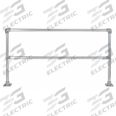 HOLLAENDER Handrail Section: Toe Board Not Included, 5 in x 5 in, Floor Mounted Rail Mounting - Handrail Lengths