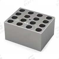 IKA Dry Block: Anodized Aluminum, 3 3/4 in Overall Wd, 3 in Overall Lg, 16 Wells, 13 7/8 mm Well Dia (MPN 4468800). Key specifications — Product Type: Dry Block Heater; Includes Thermometer Well: Yes; Material: Anodized Aluminum; Brand: IKA.