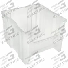 AKRO-MILS Stacking Bin: 16 1/2 in x 17 1/2 in x 12 1/2 in, Clear, 75 lb Load Capacity, 13018SCLAR. Key specifications — Electrostatic Discharge: Not Electrostatic Discharge Conductive; Brand: AKRO-MILS; % Recycled Content: 0%.