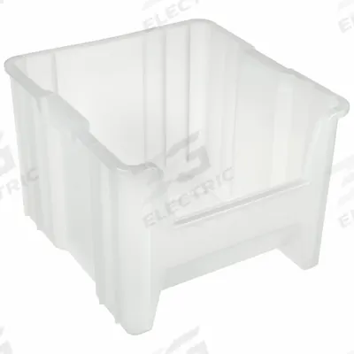AKRO-MILS Stacking Bin: 16 1/2 in x 17 1/2 in x 12 1/2 in, Clear, 75 lb Load Capacity - Clearview Plastic Bins