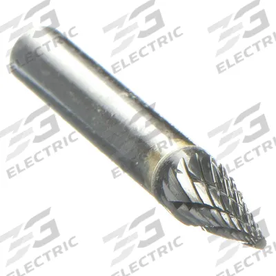 APPROVED VENDOR Carbide Bur: Pointed-End Cone, SM-1, Double Cut, 1/4" x 1/2" Head - Double-Cut Pointed-End Cone Burs