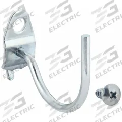 TRITON PRODUCTS Curved Pegboard Hook: 1/4 in_1/8 in Peg Hole, For 1 in Pegboard Hole Spacing, 10 PK (MPN 75200). Key specifications — Finish: Zinc-Plated; Color: Silver; For Tool Type: Drills; Includes: Screws; Locking System: Screw-In; Mounting Type: Surface; Material: Steel; Accessory Type: Curved Hook.