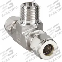 PARKER Compression Tee Fitting: 1/4 in OD x 1/4 in OD x 1/4 in Pipe Fitting Size, Stainless Steel (MPN 4MBT4N-316). Key specifications — Compatible Fitting Brands: Parker A-LOK; Brand: PARKER.