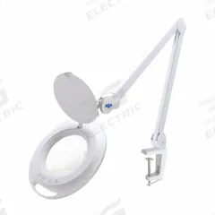 AVEN LED Magnifying Lamp: LED, 2.25x, 5 Diopter, 560 lm Max Brightness, 36 in Arm Reach, 6500K (MPN 26501-LEDV2). Key specifications — Brand: AVEN; Magnification: 2.25x; ESD Safe: No; Lens Material: Glass; Lighting Technology: LED; Operating Voltage: 100 to 240V AC.