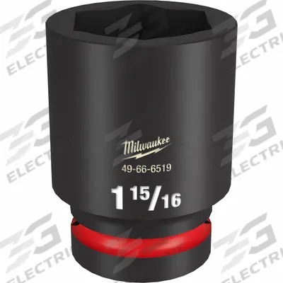 MILWAUKEE Deep Impact Socket: 1 in Drive Size, SAE, 1 15/16 in Socket Size, 6-Point - 1" Drive Impact Sockets