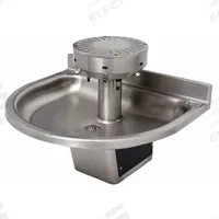 ACORN Wash Fountain: Black/Silver, Stainless Steel, Semi-Circular, 32 in Overall Wd, P-Trap Drain (MPN 3424-ADA-1-SO-DV-VPB-MXTP). Key specifications — Bowl Shape: Semi-Circular; Drain Type: P-Trap; Color: Black/Silver; Brand: ACORN; Series: 3423; Sink Material: Stainless Steel; ADA Compliant: ADA Compliant.