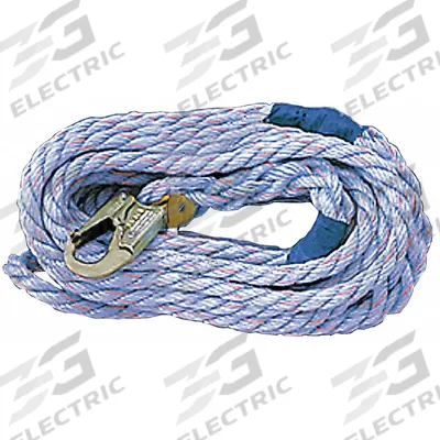 MILLER BY PIP Vertical Lifeline: 75 ft Lifeline Lg, 310 lb Capacity, Steel, Rope Grabs - Vertical Rope Lifelines