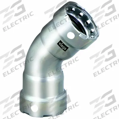 VIEGA MEGAPRESS Crimp Elbow Fitting: 2 in Pipe x 2 in Pipe Size, Press-fit x Press-fit - Stainless Steel Press Fittings