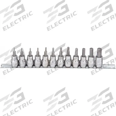 WESTWARD Socket Bit Set: 1 - 25 Pieces, 3/8 in Drive Size, 12 Pieces, 1 27/32 in Overall Lg - Hex Bit Socket Sets