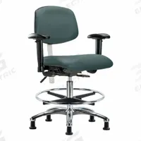 Cleanroom Task Chair: Vinyl, Arms Included, Ht Range 21 1/2 in to 29 in, 18 1/2 in Seat Wd, Adj (MPN BR-NCR-VMBCH-CR-T1-A1-CF-RG-8546). Key specifications — Foot Support: Yes; Back Tilt Backward: 13.5°; Back Tilt Forward: 10.5°; Base Material: Aluminum; Brand: APPROVED VENDOR; Product Type: Cleanroom Task Chair; Cleanroom Class: ISO 5; ESD-Safe: Not ESD Safe.