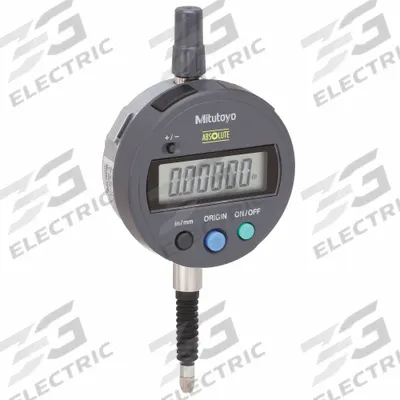 MITUTOYO Digital Indicator: 0 in to 0.5 in /0 mm to 12.7 mm, Inch/Metric - Digital Indicators with Non-Removable Flat Back