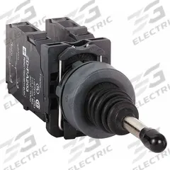 SCHNEIDER ELECTRIC Joystick Operator: Vertical and Horizontal Operation, 4 Positions, 1NO, Momentary (MPN XD5PA24). Key specifications — Bezel Material: Plastic; Contact Form: 1NO; Switch Action: Momentary; Series: XB5; Brand: SCHNEIDER; Number of Positions: 4 + Center Off.