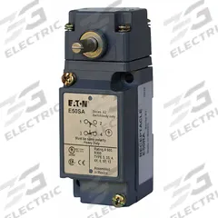 EATON Plug-In Limit Switch: 29 mm Mounting Hole Vertical Center to Center Distance, 90°, Lever-Rod (MPN E50AR1). Key specifications — Manufacturer Part Number: E50AR1; Brand: EATON; Electrical Connection: Screw Terminals; Series: E50.